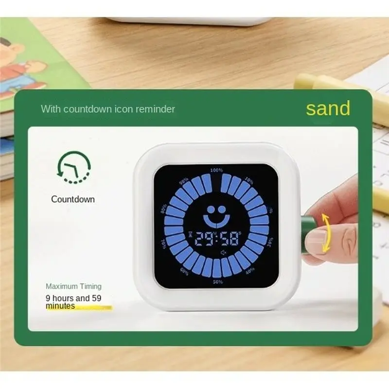 B08B-Management Tool For Studying, Rechargeable Digital Countdown Timer, Upgraded Visual Timer, Kitchen Mechanical Cooking Timer