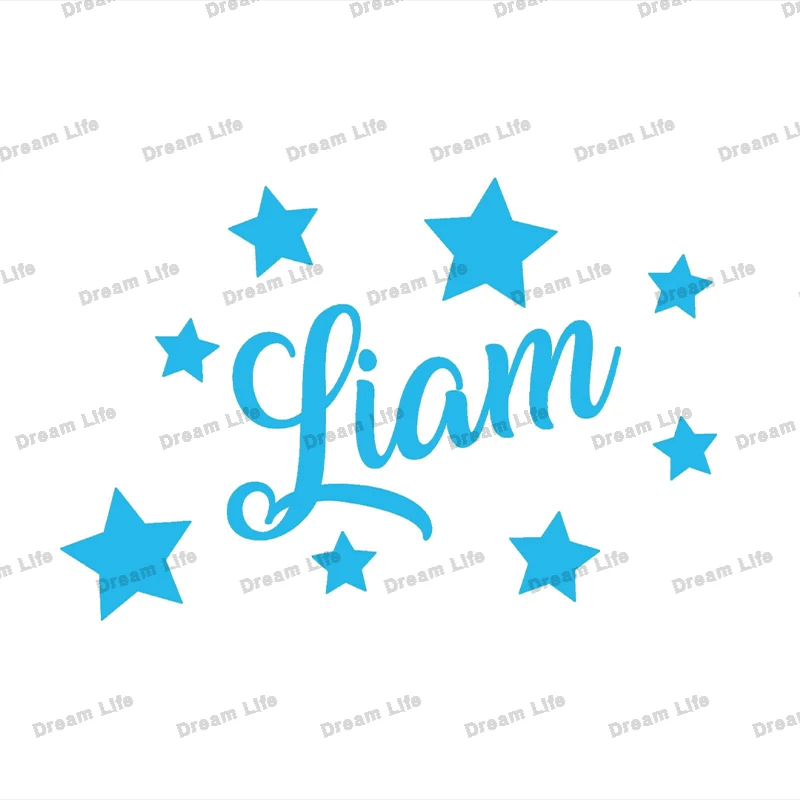 Cartoon Wall Stickers for Kids Room Star Custom Name Vinyl Decal Room Decor DIY Children Bedrooms Wallpaper Poster