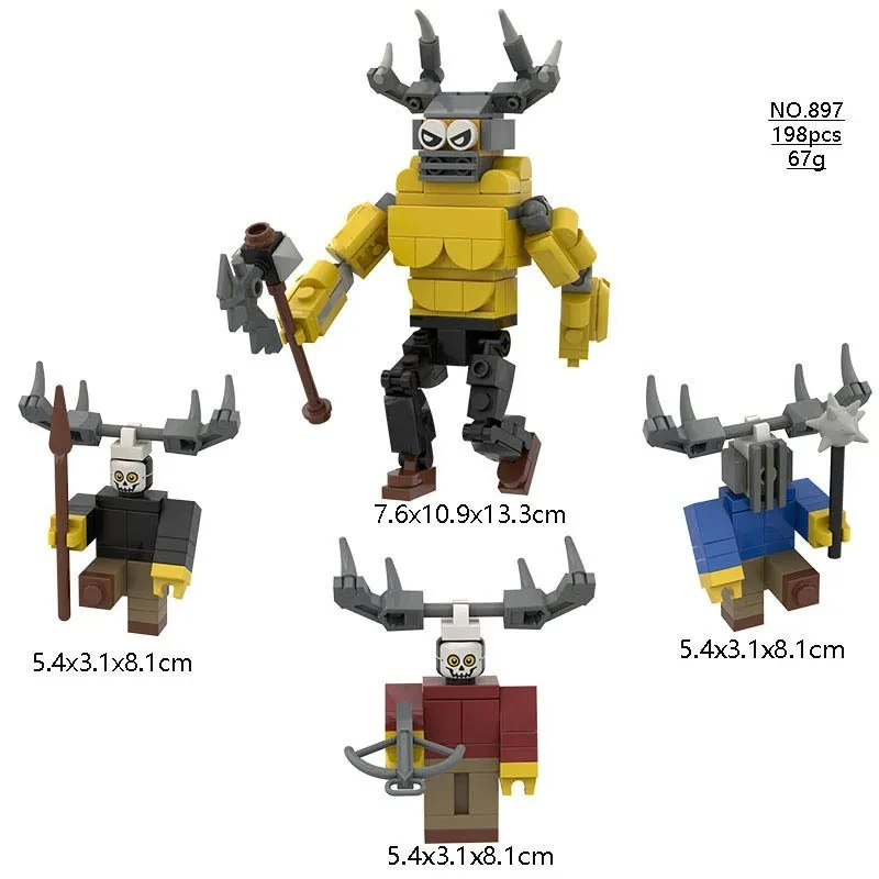 Juego de bloques de construcción 99 Noches en el Bosque, colección de figuras de monstruos, ciervos y búhos, modelo de ensamblaje DIY, muñeco, regalo para niños