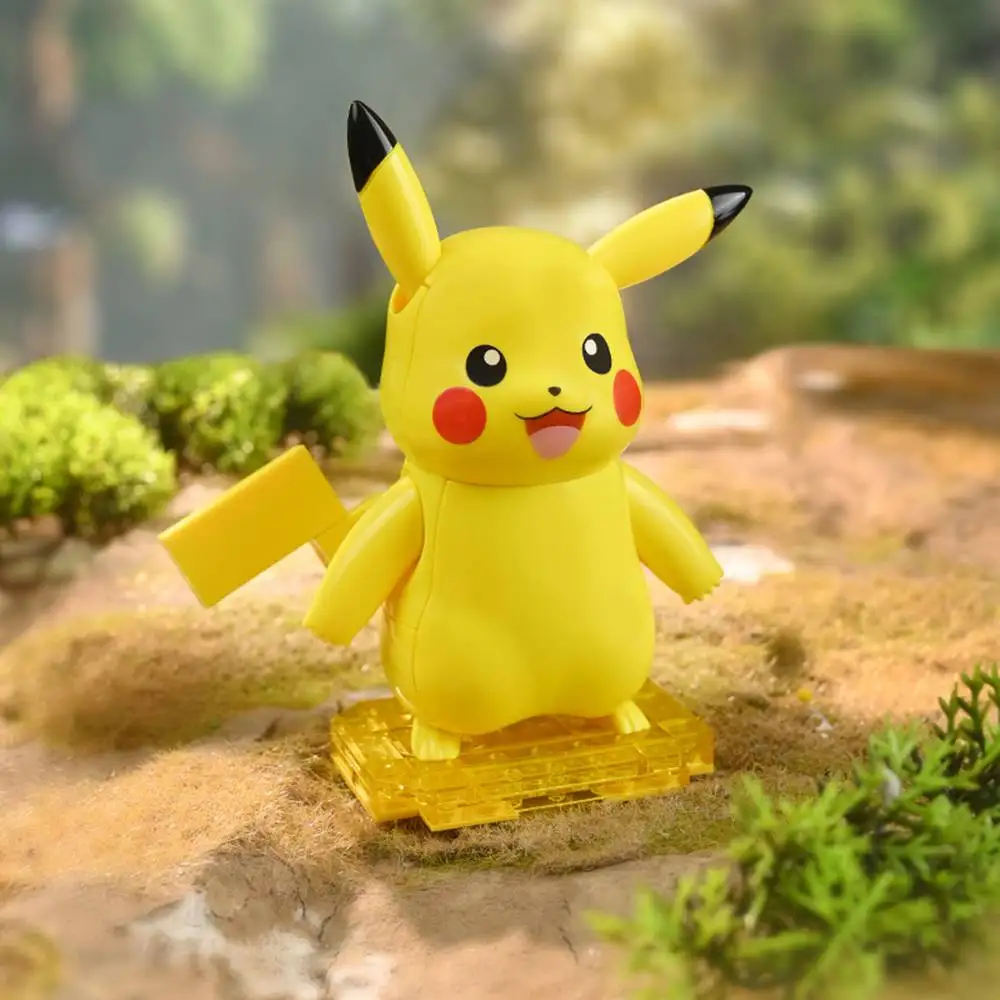 Bloques de construcción originales de Pokémon Pikachu Snorlax Gengar, Kit de modelo ensamblado, modelo de figura de Anime, bloques DIY, juguetes para niños, regalos