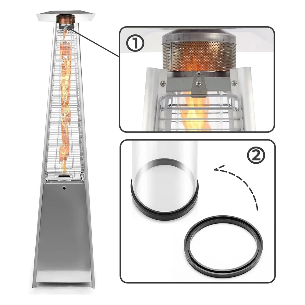 Support Ring for Outdoor For patio Heater Neoprene Replacement Gasket for Glass Tube with Outer Diameter of 12 cm