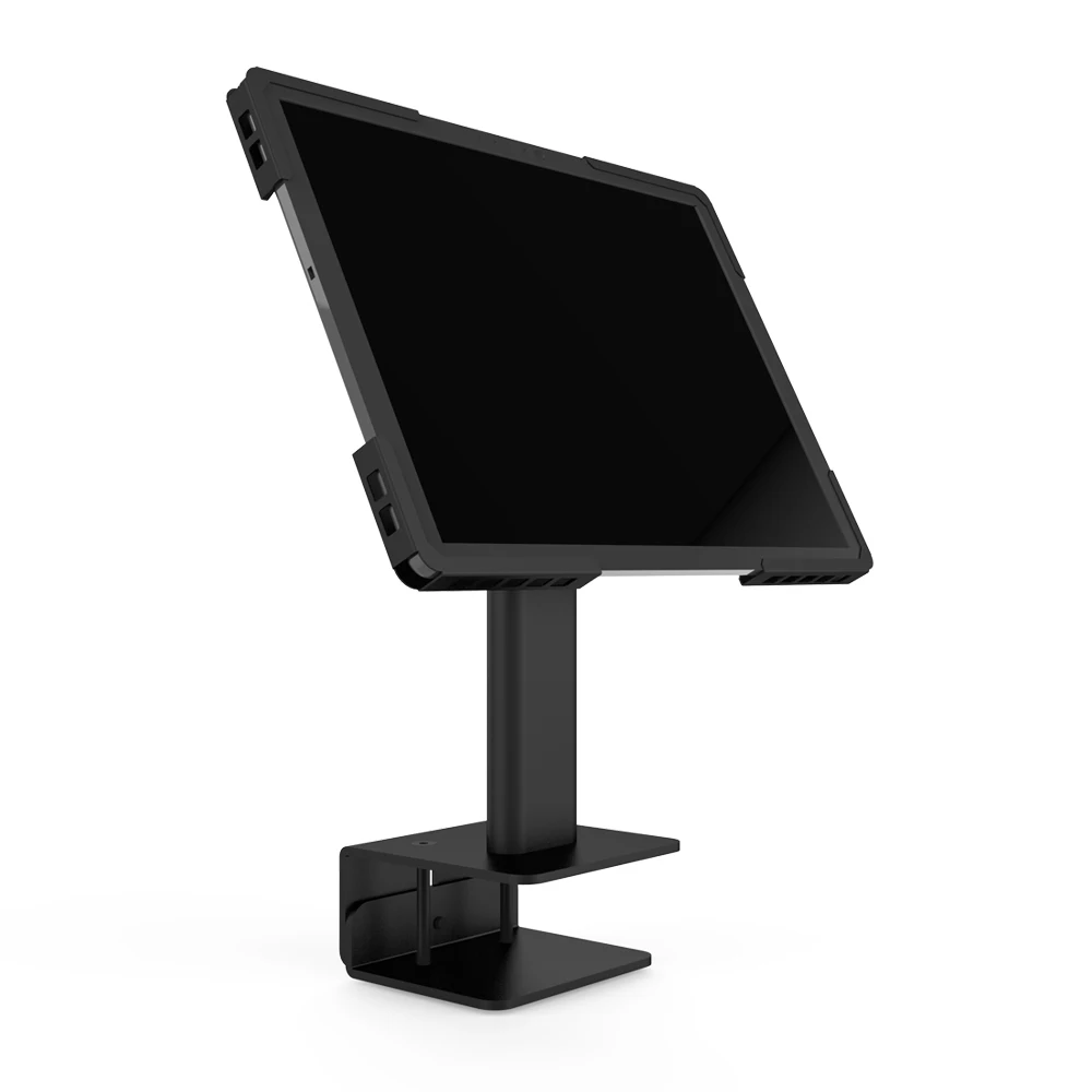 Metal Tablet Enclosure Clamp Stand Holder For 10.1 Inch 360 Rotation 180 Tilt Mount