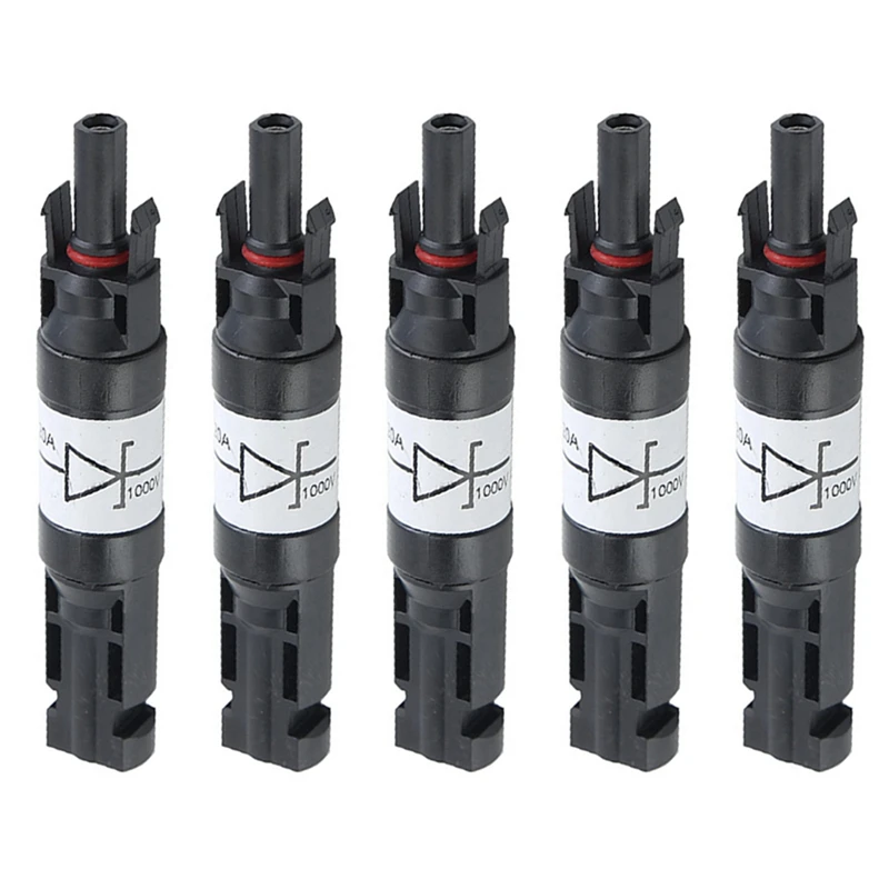 

Hot 10PCS Solar Connector With Diode Waterproof PV Connector DC1000V 20A IP67 PPO Male Female Connector Plug