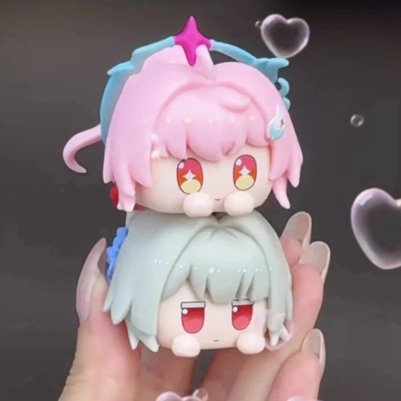 Chibi Game Wuthering Waves Cute Feixue Encore Tsum Figure Set Stackable Round Lying Pose Cute Figure Model Collectible Toys Gift