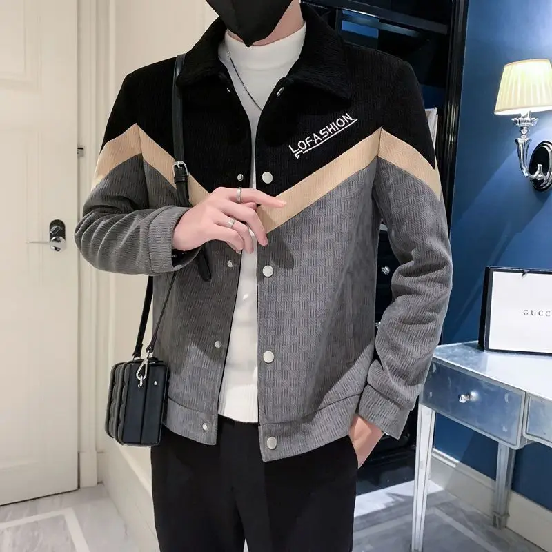 Male Korean version trendy ruffian handsome gown autumn and winter men's top autumn clothing