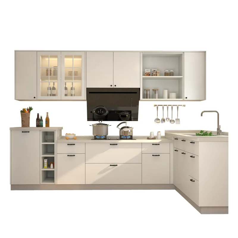 nc-Complete Custom Kitchen Cabinet Set for Home Renovation with Smart Storage Island Pantry#