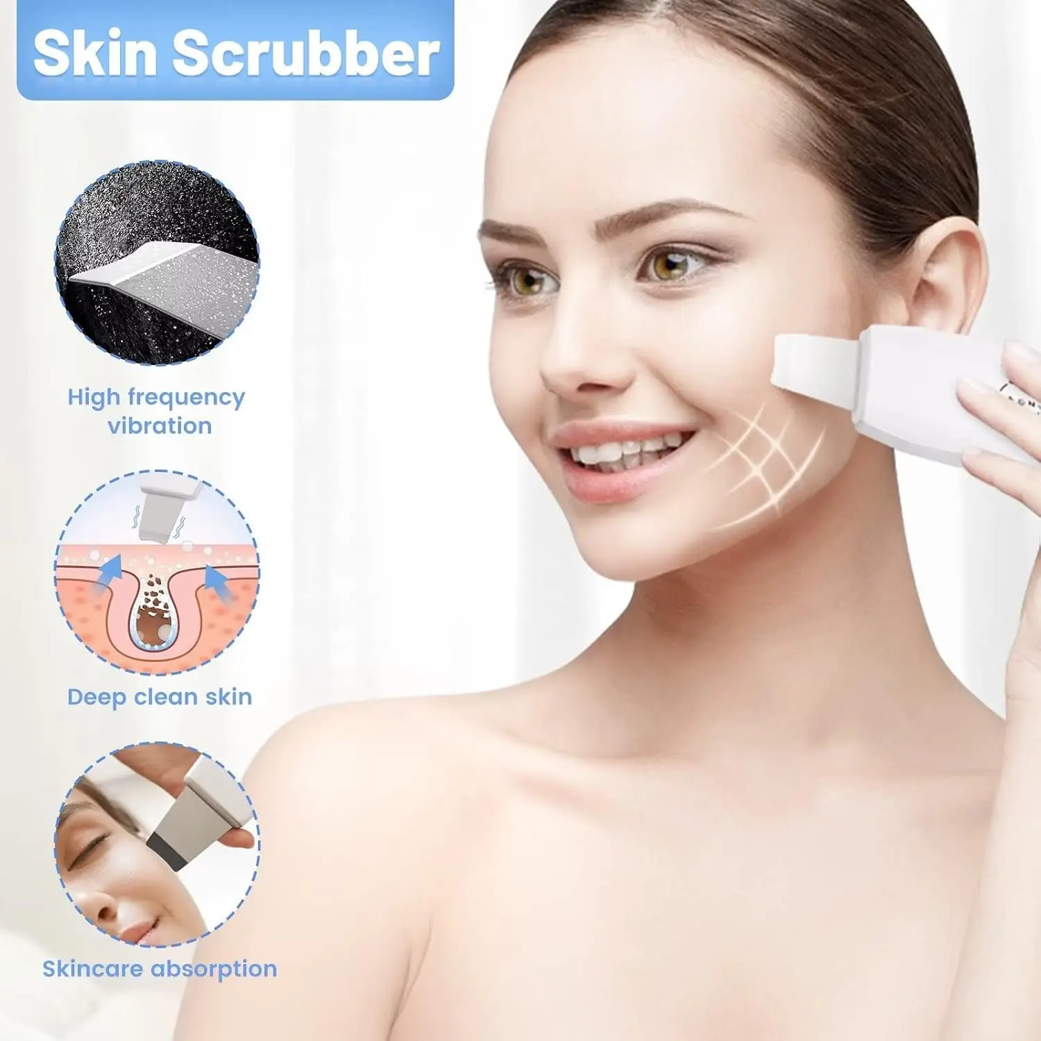 5 in 1 Dermabrasion Diamond Microdermabrasion Machine Skin Scrubber Care Beauty  Face Lifting Exfoliation Blackhead Remover Tool