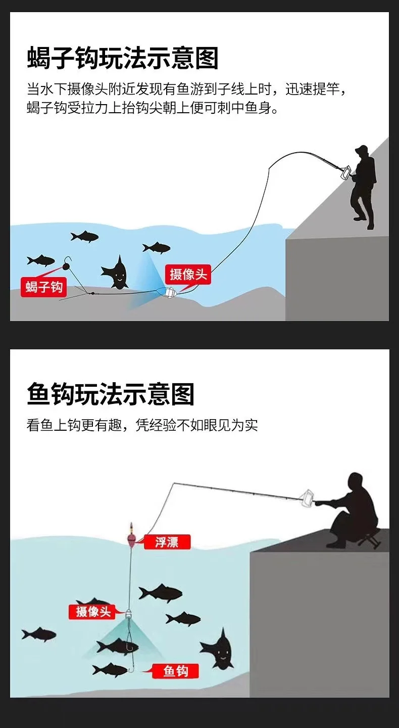 특수 앵커형 수중 고화질 카메라 야간 투시 수중 카메라 프로브 신형 야외 어군 탐지기 하이테크