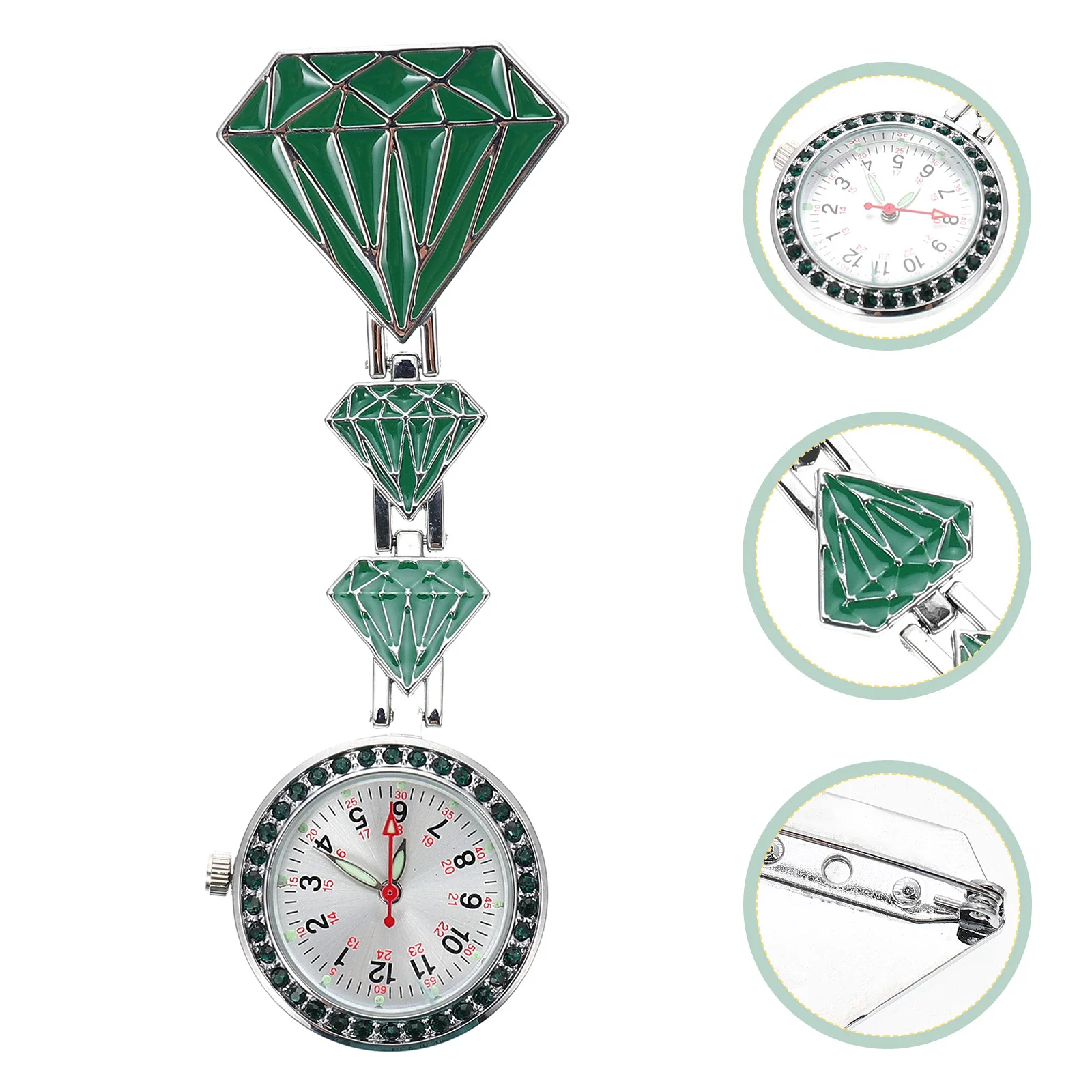 

Nurse Pocket Watch Luminous Dial Precise Time Durable Stainless Steel Simple Appearance Fashionable Portable Gift for Students