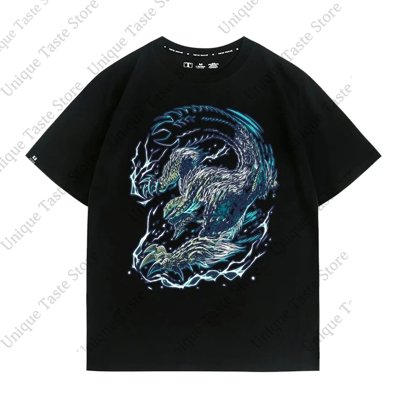 ‌Monster Hunter T Shirt Cartoon Fashion Zinogre Print T-shirt Men Women High Quality Soft Cotton Summer Short Sleeve Tee Tops