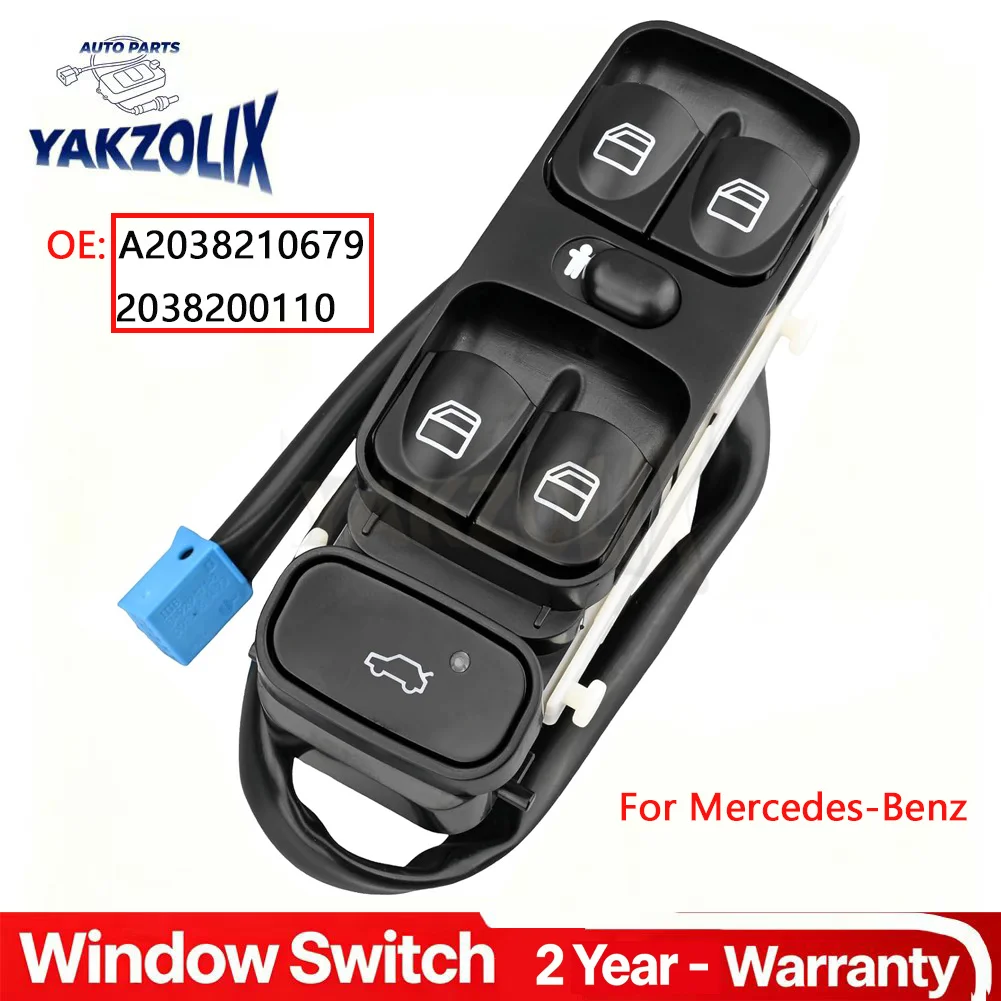2038200110 Front Driver Window Lifter Switch Glass Control Button for Mercedes-Benz C CLASS W203 Clk W209 C320 C55 C220 C230
