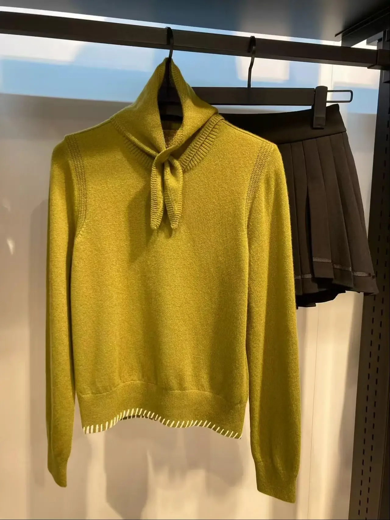 New Women Wool Knit Golf Sweater Crew Neck Pullover Neck Warmer Long Sleeve Baseball Sport Casual Golf Top