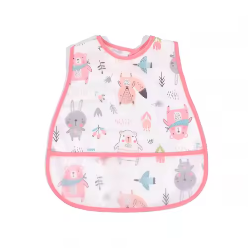 2023New Cartoon Pattern EVA Waterproof Pocket Lunch Feeding Bibs Adjustable Baby Bibs Cute Children Baby Apron Kids Burp Cloths - Image 10