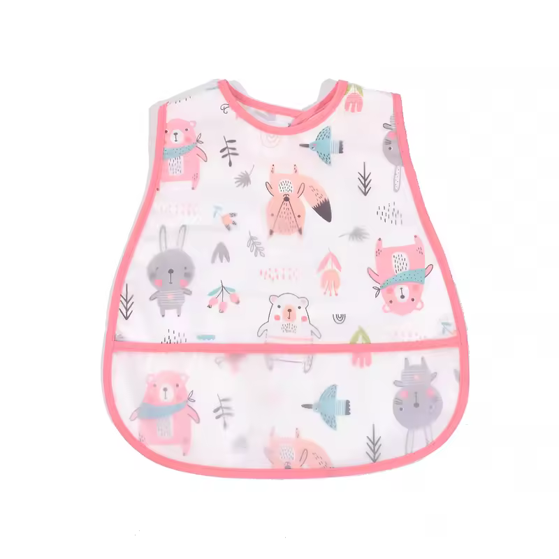 2023New Cartoon Pattern EVA Waterproof Pocket Lunch Feeding Bibs Adjustable Baby Bibs Cute Children Baby Apron Kids Burp Cloths - Image 10