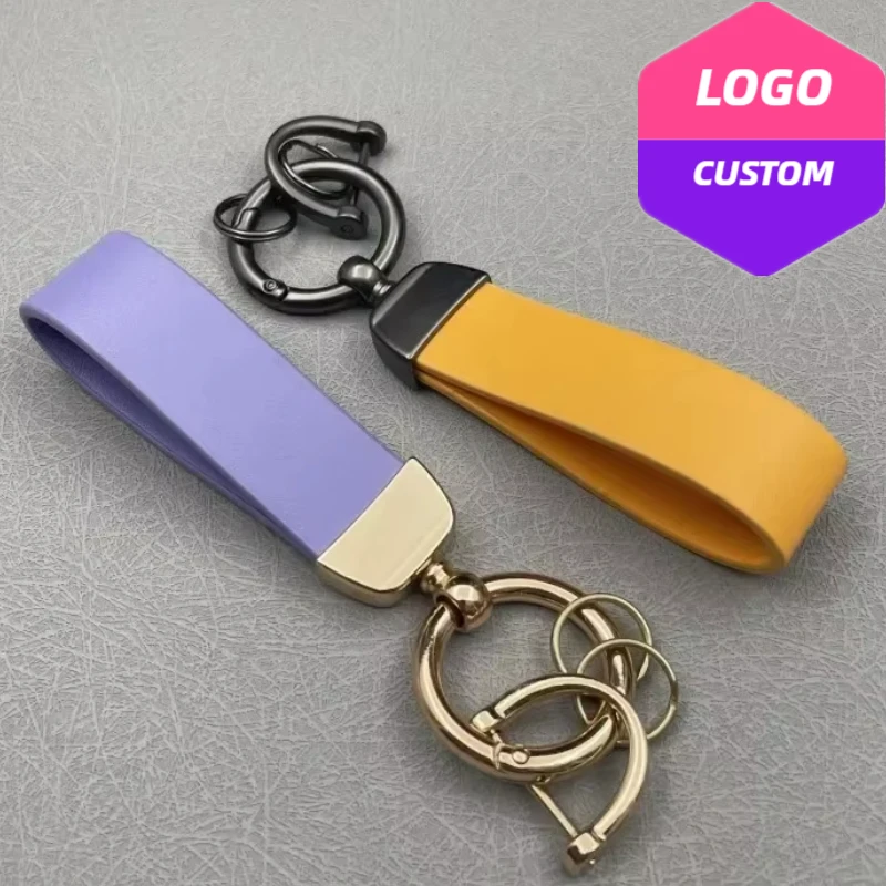 

Laser Engrave Name Number Microfiber Leather Keychain for Men and Women Vintage Custom Car LOGO Key Chain Personaliz Keyring