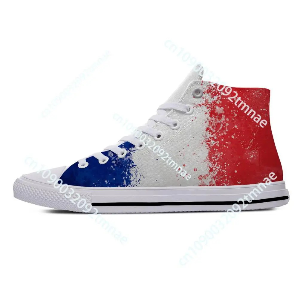 

Hot Summer France Flag Funny Popular Fashion Casual Cloth Shoes High Top Latest Men Women Sneakers Classic Board Shoes Custom