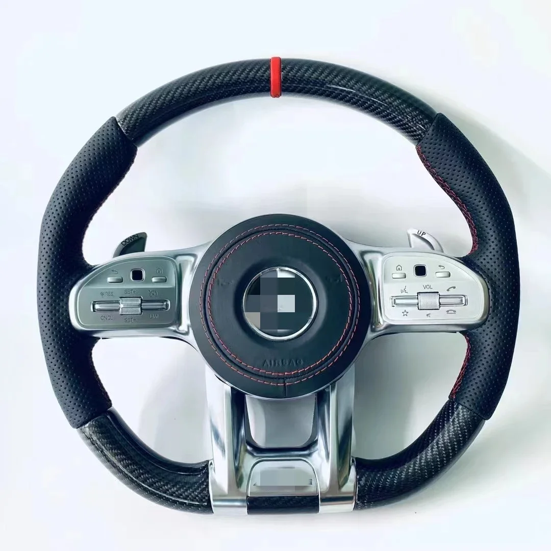 Volante de fibra de carbono com novo design mais vendido para Mercedes Benz W204 W205 W211 AMG GLE CLA