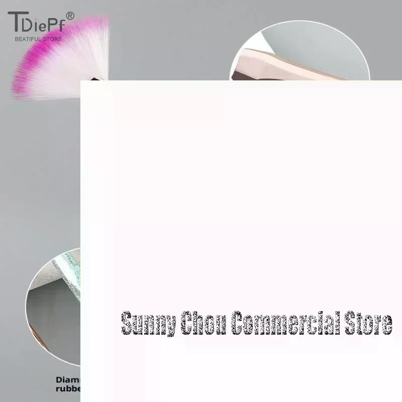1 brocha de maquillaje grande y plana para resaltar, colorete en forma de abanico, polvo suelto, brocha para la cara, herramienta coreana suave y acogedora de color uniforme para mujer