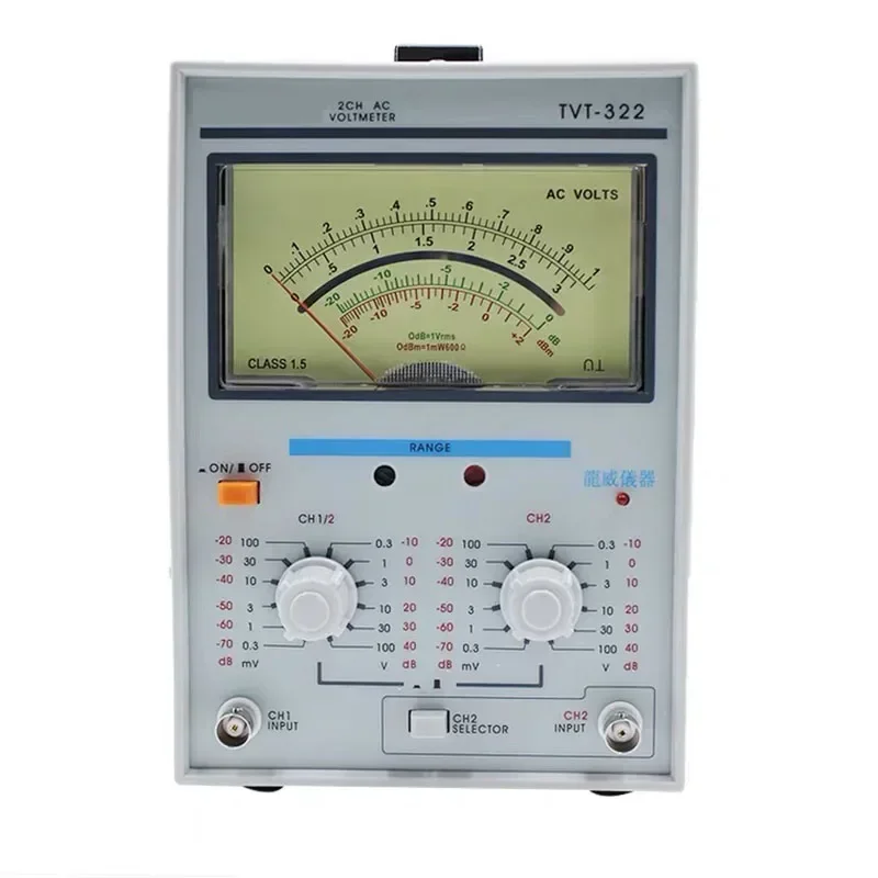 TVT-322 AC single-pointer double-pointer millivoltmeter high-precision dual-channel voltmeter 50/60HZ