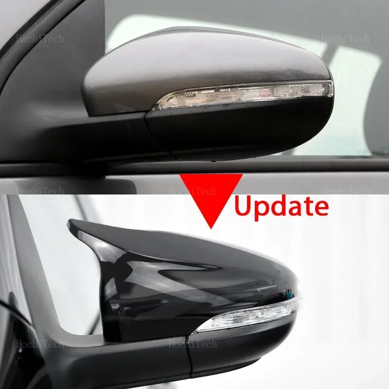 Glossy Black Carbon Pattern Rearview Exterior Side Mirror Cap for Volkswagen VW  MK6 Golf 6 GTI 2009-2014 Bat shape