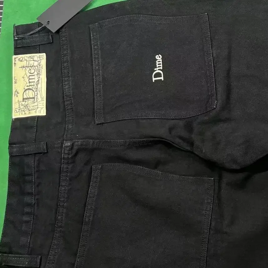 Short en jean droit en coton brodé pour homme, pantalon d'été rétro américain, pantalon de patineur High Street, cargo Y2k