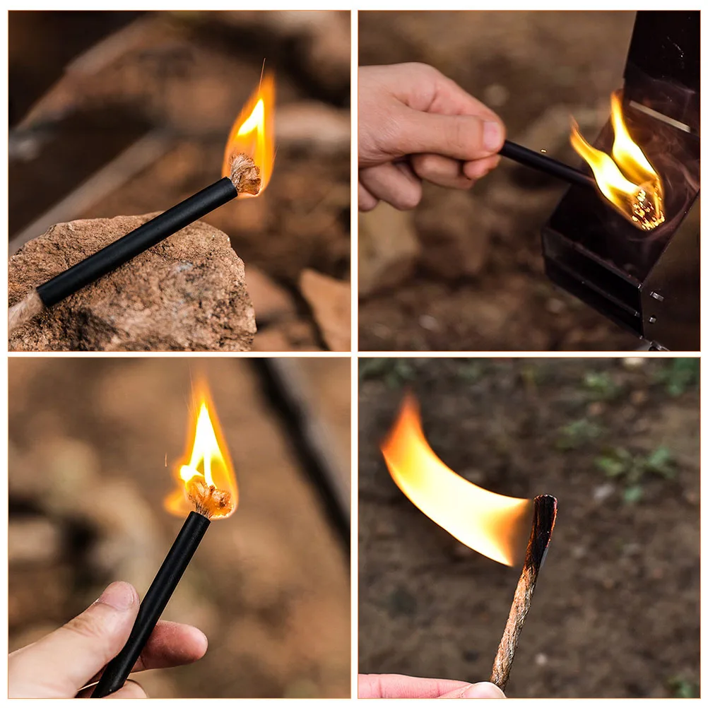 

6 Sets Fire Starting Rope Survival Igniter Camping Flame Ropes Heavy Duty Jute Hemp Outdoor BBQ Signal Fires Emergency