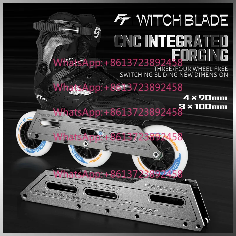 OEM CNC Outdoor Inline Roller Speed Skate Shoes Frame Aluminum 4 Wheels ABEC-9 Bearings Mounting Distance 150mm 165mm 195mm