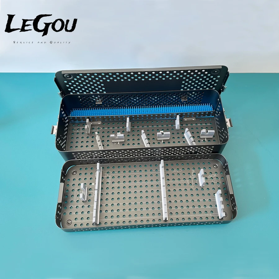 LeGou Professional Prokang High Surgical Steel Sterilization Case Autoclave Tray Sterilization Box
