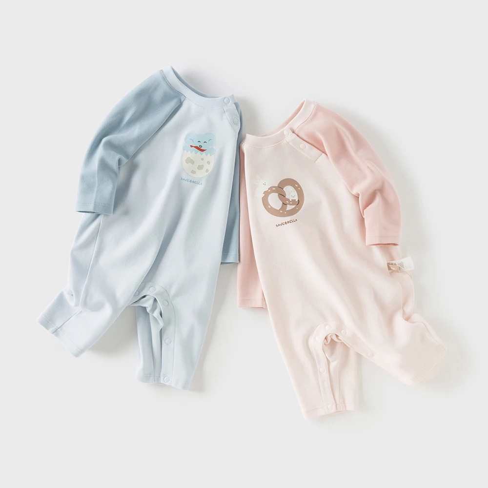 Dave Bella Baby Newborn Pure Cotton Jumpsuit Creeper Boys Girls Gentle Cute Cartoon Romper Comfortable Antibacterial DB3253472