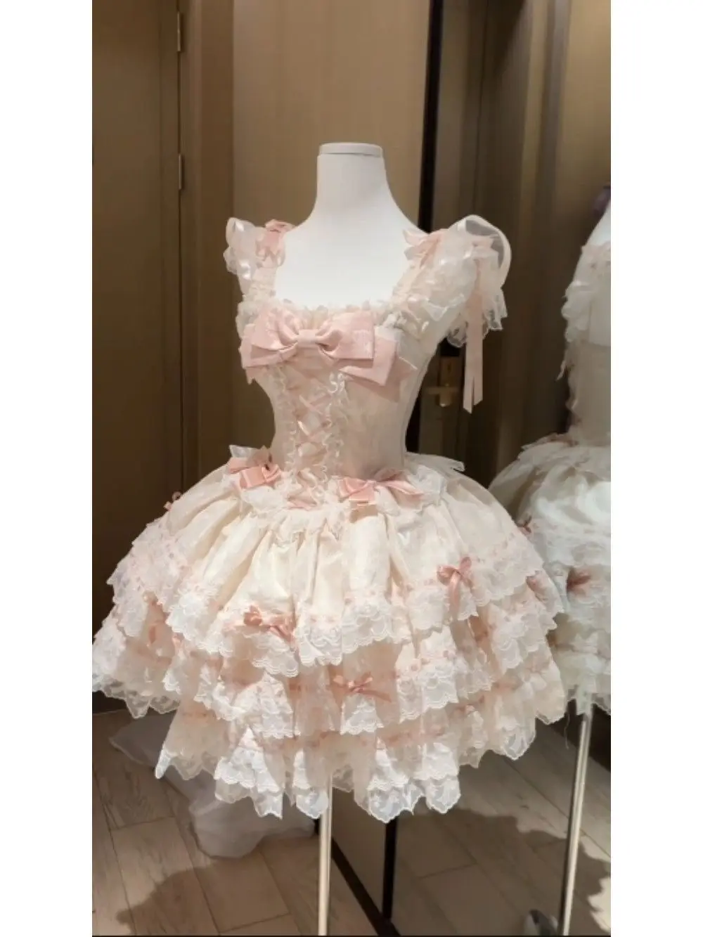 

Japan Lolita Bow Dress Summer New Waist Slim Princess Cake Skirt Girl 2026 New