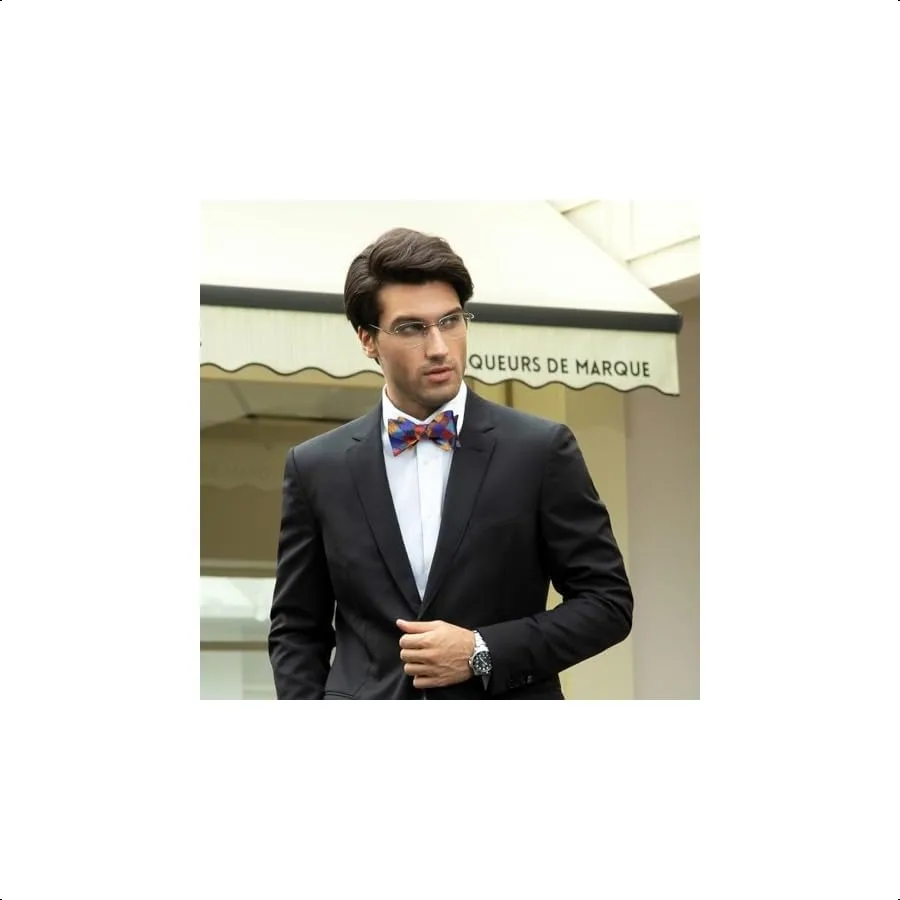 Галстуки-бабочки для мужчин в клетку, галстук-бабочка в клетку и квадратный галстук-бабочка с карманами, формальный смокинг, свадебные галстуки-бабочки, набор носовых платков