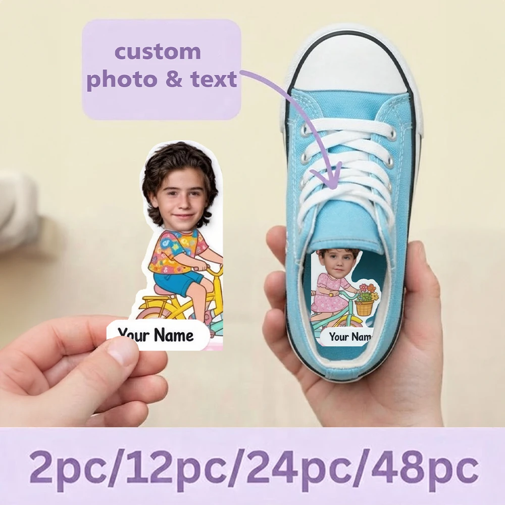 Custom Kid Photo Self Adhesive Shoe Stickers,Identity Labels,Kids Item Anti Lost Marker,Holiday Back To School Surprise Gifts