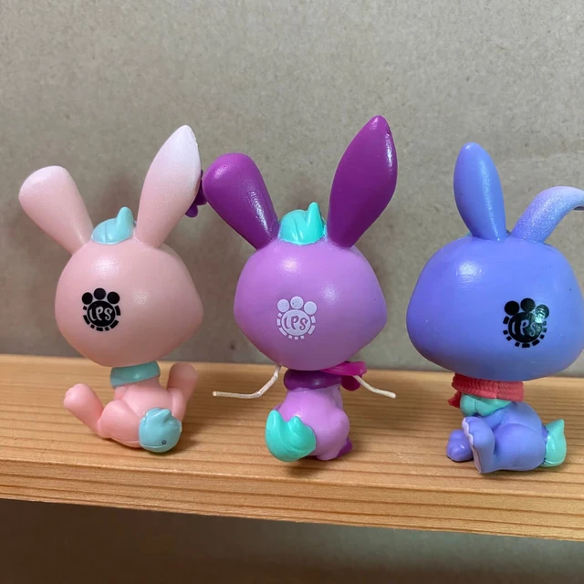 LOT OF 3PCS 2 INCH Littlest Pet Shop Sweetsie Fluffdale Bunny Rabbit Pink blue purple Figure toys AliExpress