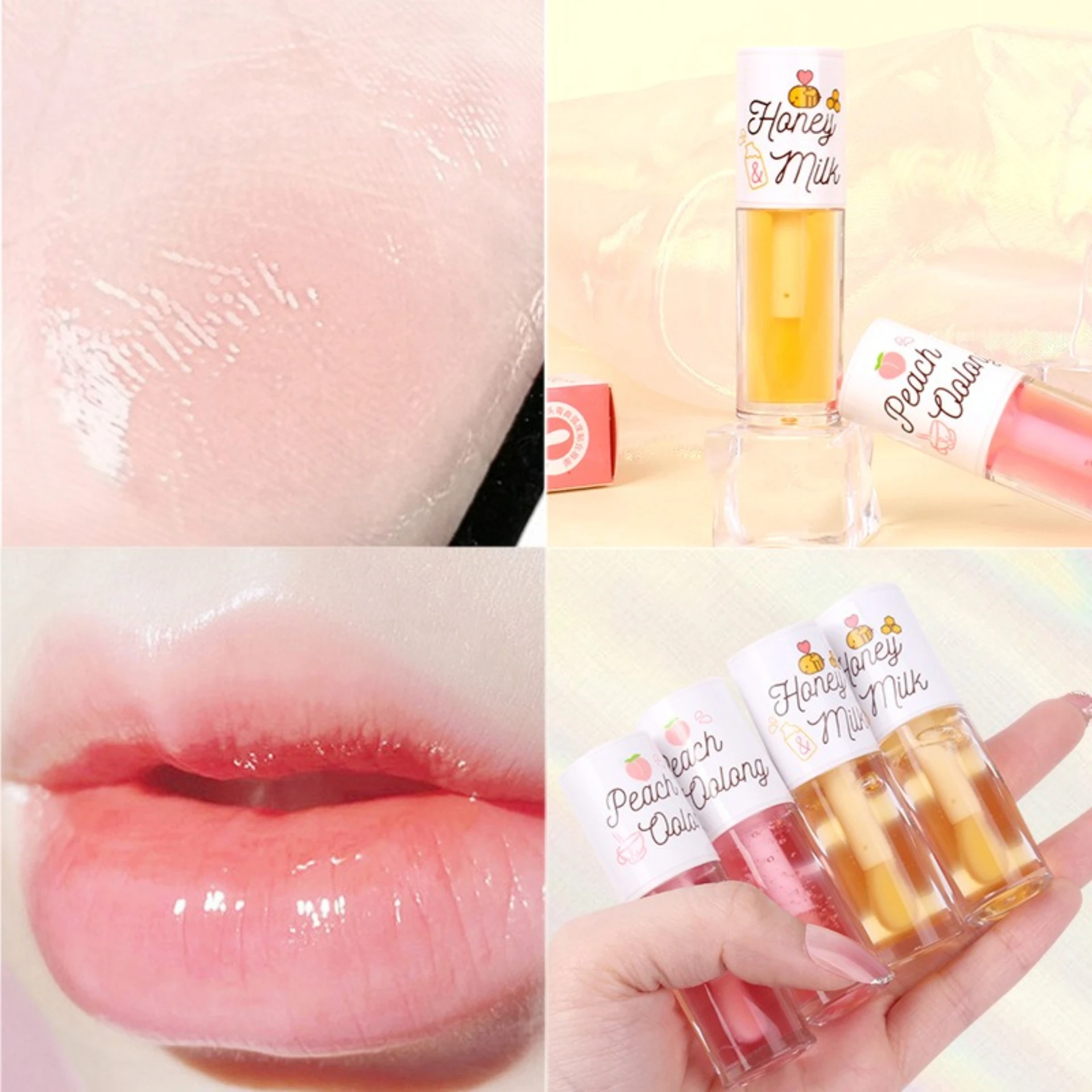Fruit-scented lip oil moisturizing hydrating repairing preventing dryness and cracking caring for the lip area fading lip lines