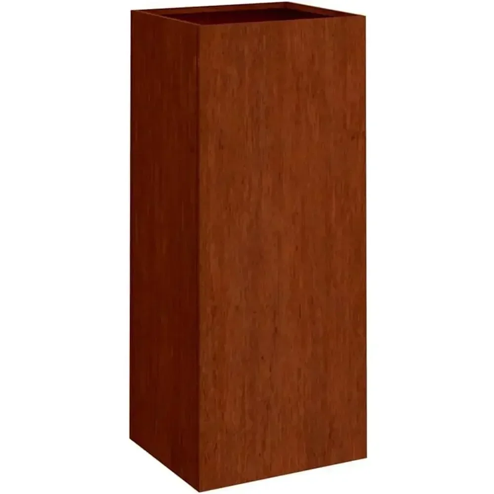 Sturdy Weather-Resistant Corten Steel Planter - Rustic Raised Garden Bed, Ideal for Outdoor Decoration, Easy Assembly, 12.6x10.8