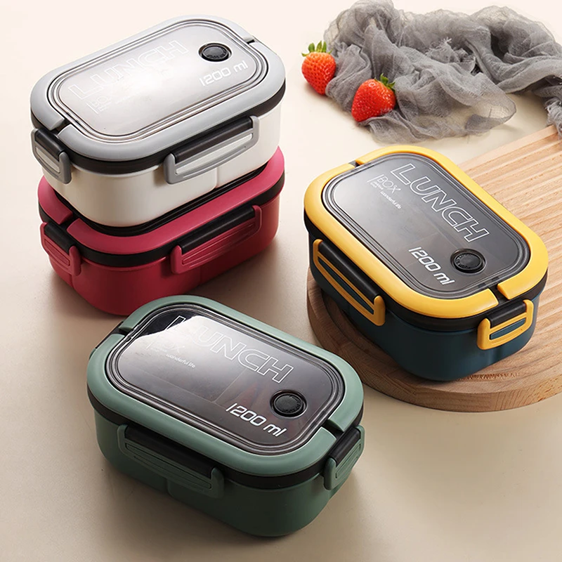 

Double-Layer Lunch Box, Portable Compartment, Fruit Food Box, Microwave Lunch Box, Fork and Spoon, Picnic Fresh Box