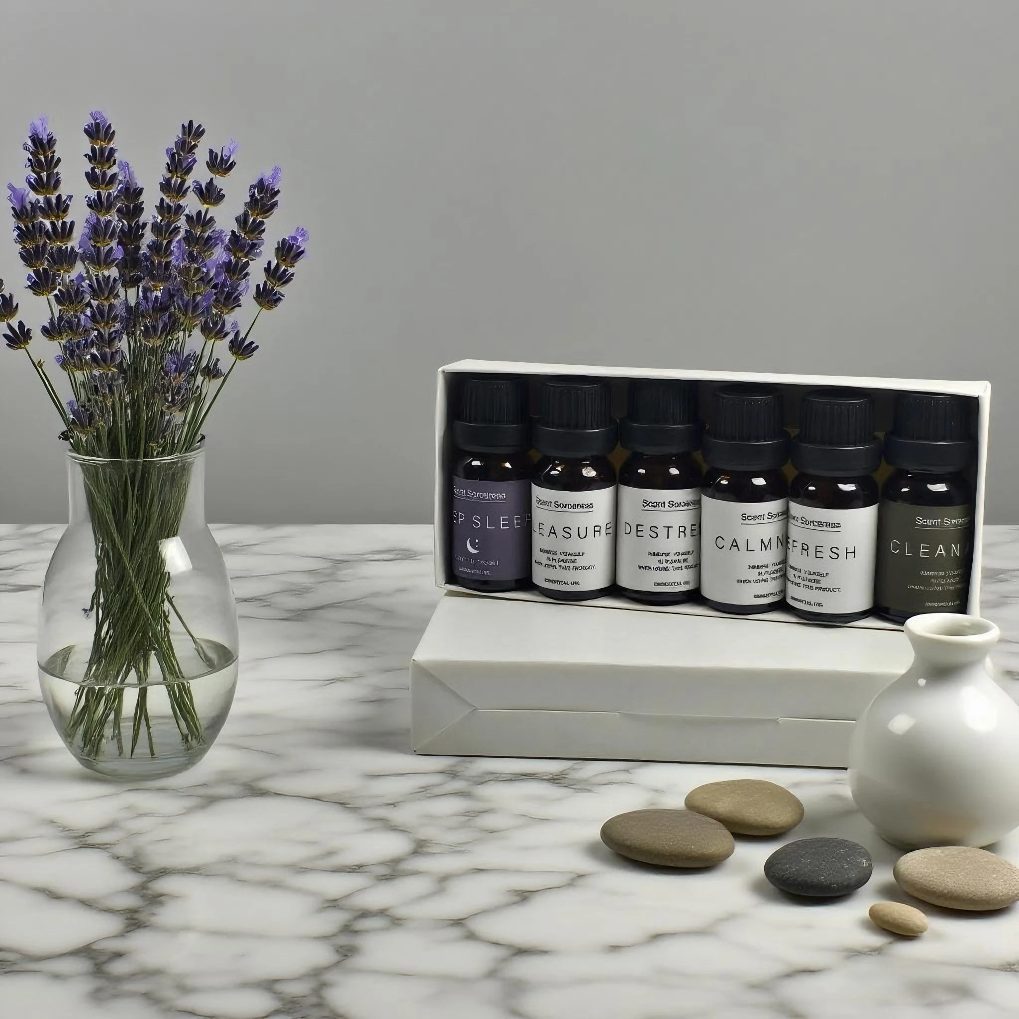 Modern Home 6 stks/set 10 ml Pure Schone Lucht Kalmte Refresh Ontstress Diepe Slaap Plezier Aromatherapie Diffuser Essentiële Olie Set