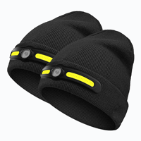 Winter Warm Hat with Light 2 in 1 Outdoor Work Knit Cap with Maintenance Light Cycling headlight
