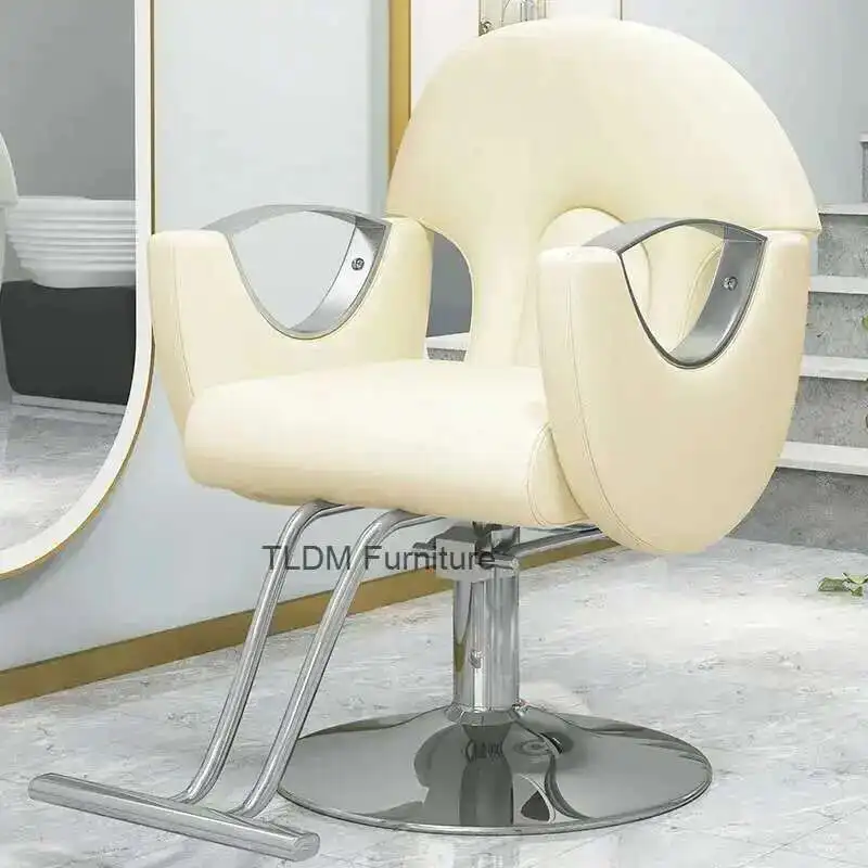 

Chair Beige Wheels Barber Pump Ergonomic Products Barbers Professional Aesthetic Shampoo Hair Reclining Hairdresser Pink Brow