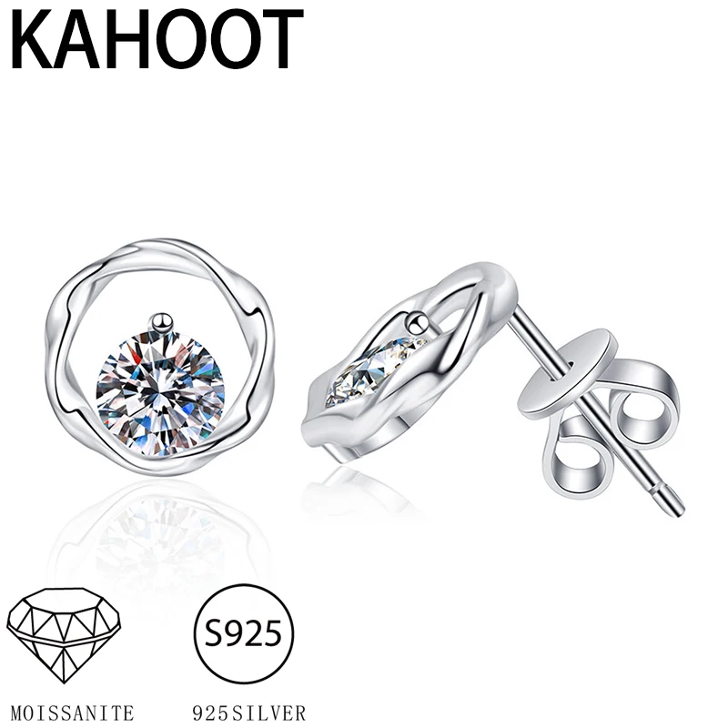 

925 silver 1 carat moissanite earrings Mobius style shining gorgeous jewelry gift suitable for party banquet birthday gift