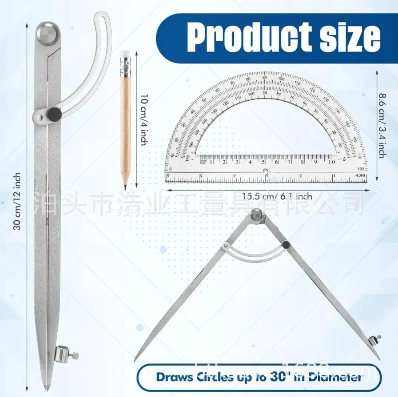 

Рисуйте круг до диаметра, широкий диапазон, прецизионная регулировка расстояния, ручка с накаткой, карандаш, столярный инструмент для маркировки, транспортир, круг