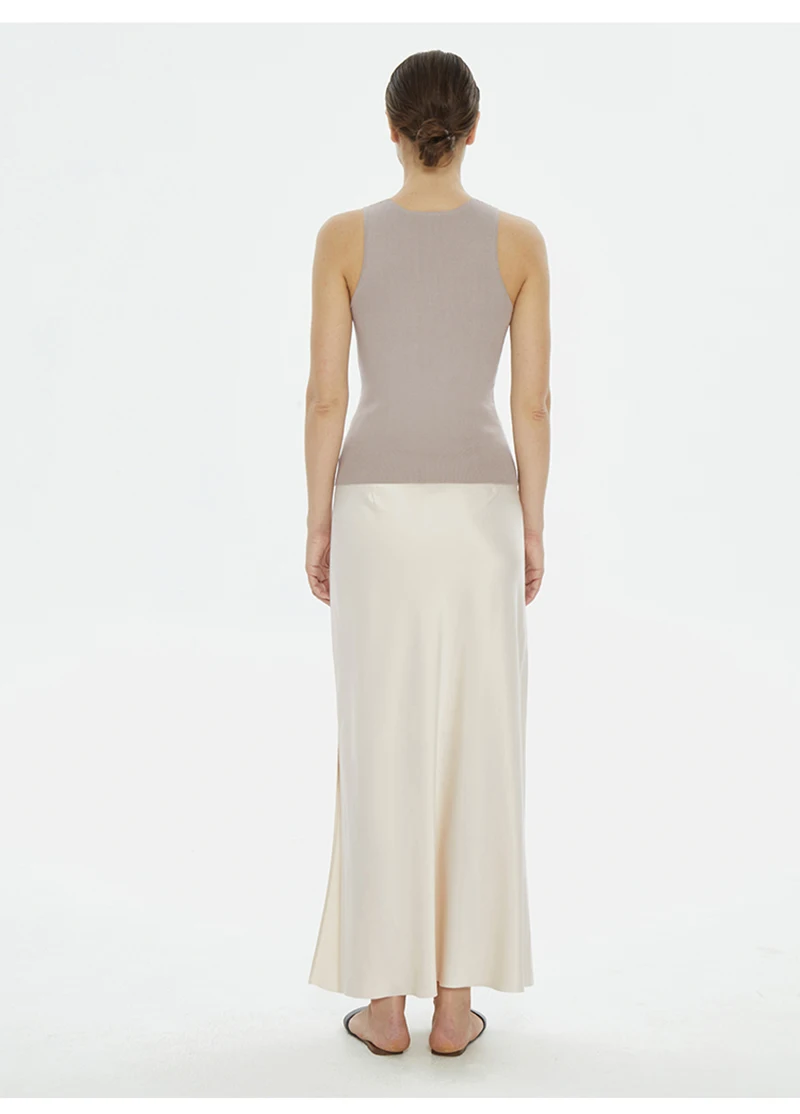 100% Natural Silk Women's Half-Dress Elegant Long Style Half-Dress for Business Casual Wear Soft  Smooth, Cool and Comfortable