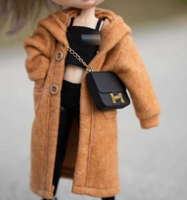 

2024 Maillard style Blythe clothes blythe doll outfit Cashmere coat 1/6 30cm BJD anime girl (Fit for Pullip,Ob22/24/26, Licca)