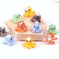 4pcs/8pcs Random Color Handmade Lampwork Glass Octopus Beads With Pre-Drilled Holes - Vibrant Multicolor Intricate Design DIY