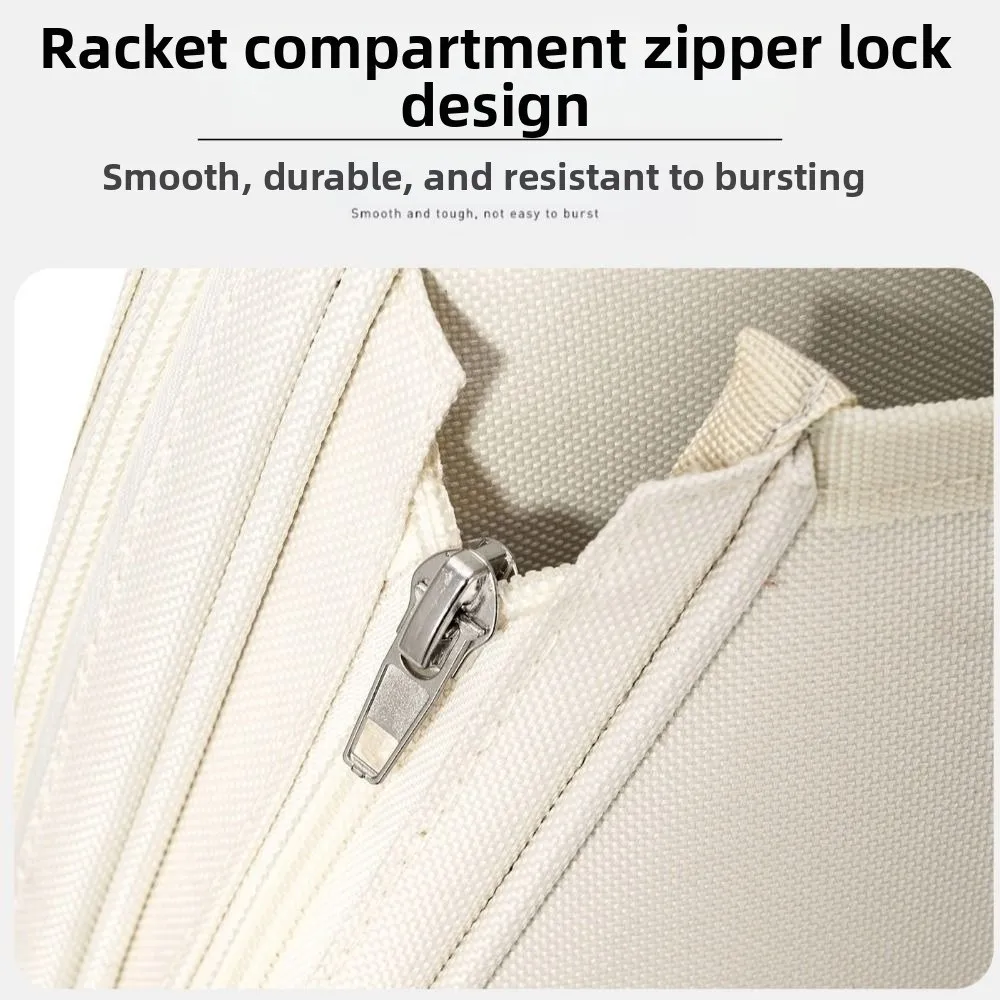 Large Capacity Tennis Backpack Lightweight Zipper Closure Pickleball Backpack Solid Color Waterproof Racquet Bag Sports