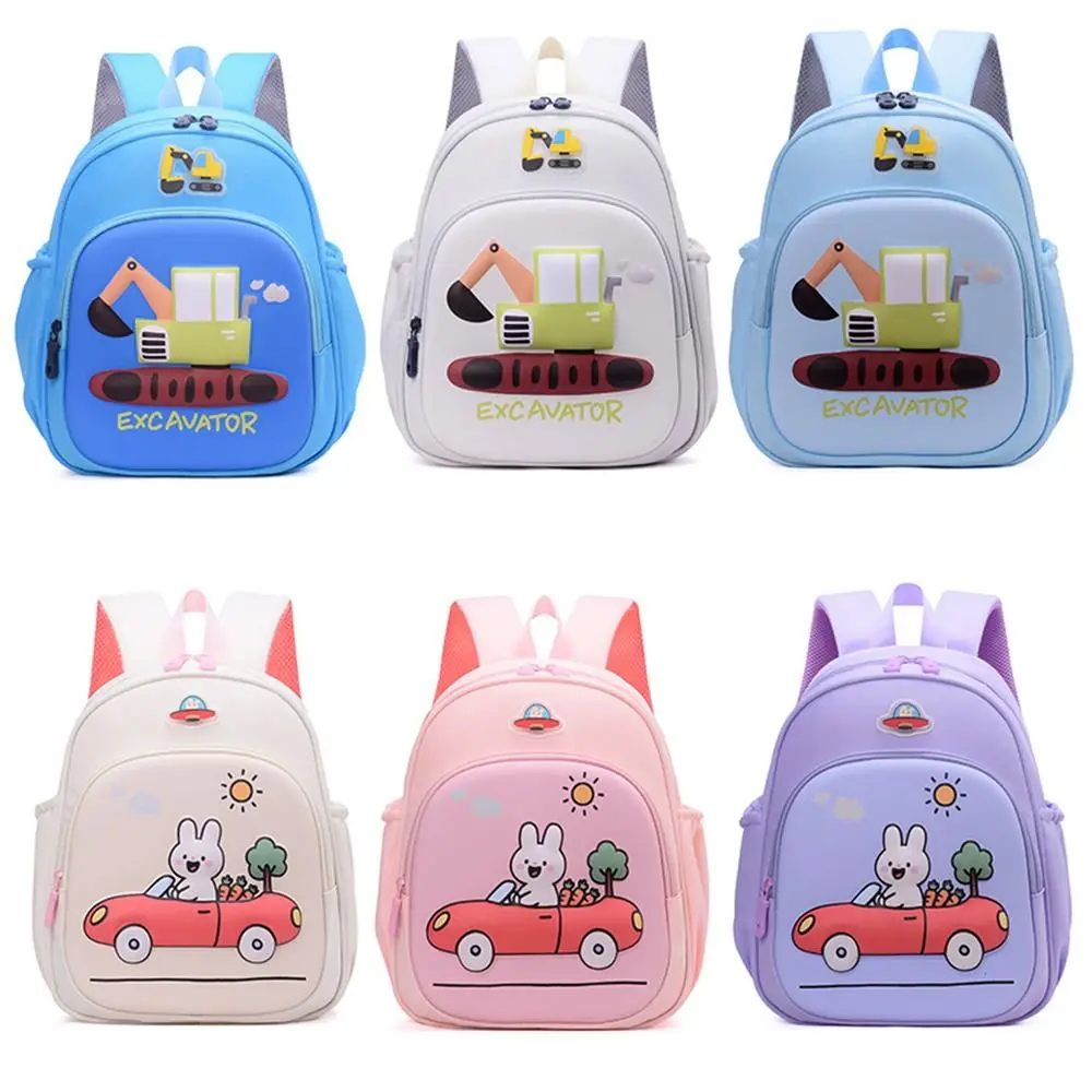 Excavator/Rabbit Schoolgirl Backpack Large Capacity Double Shoulder Toddler Backpack Lightweight Mini School Bag Nursery School