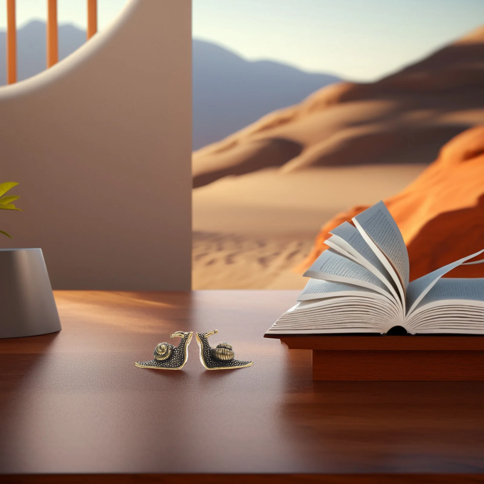 

2pcs Copper Tea Pets Brass Snail Decor Smooth Bottom Home Office Living Room Decorative Accessory For Christmas