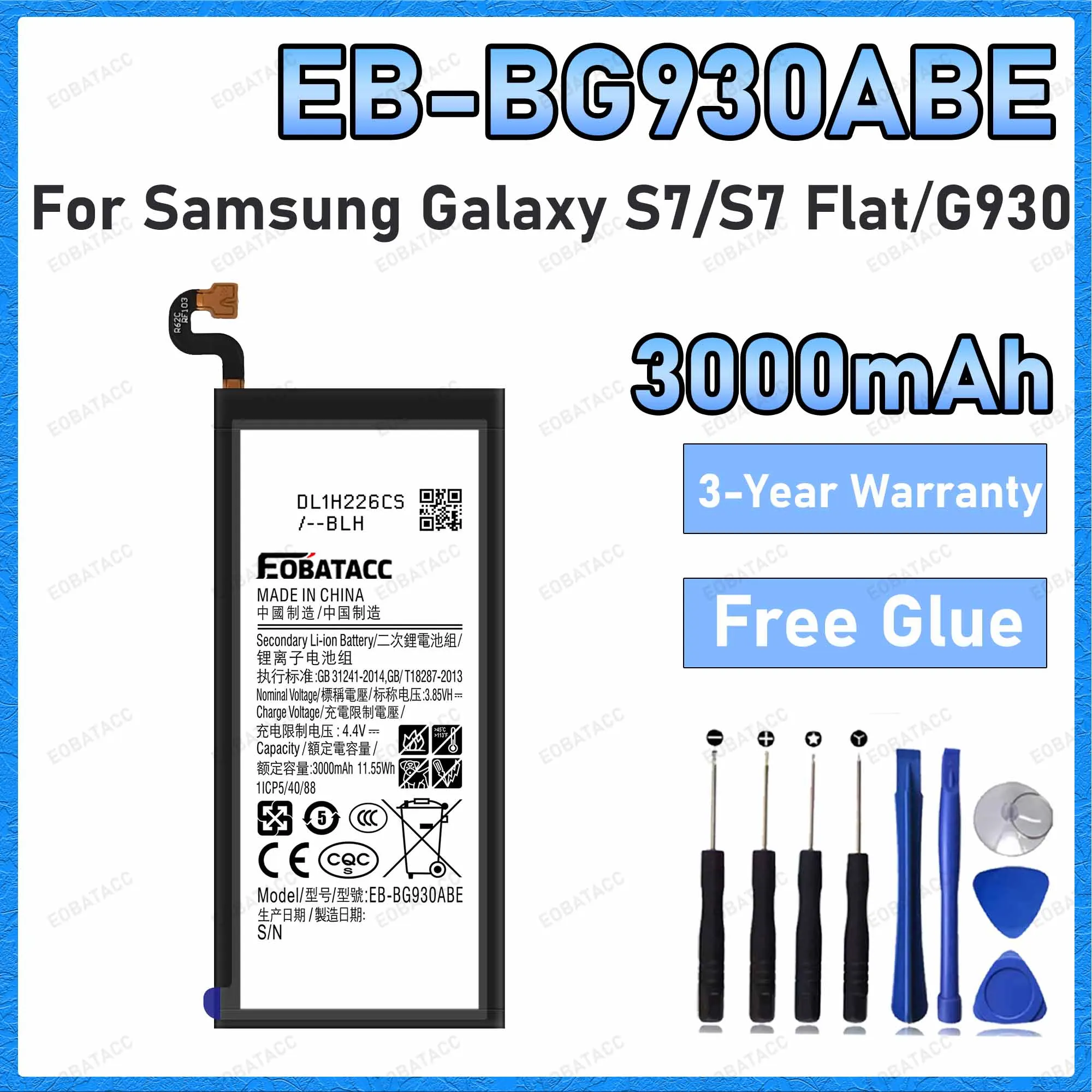 EB-BG930ABE 3000mAh Battery For Samsung Galaxy S7/S7 Flat/G930 Batteries New High Quanlity+Free Tools