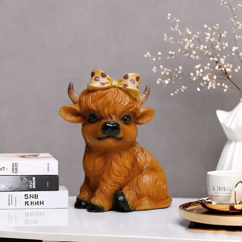 

Garden Decoration Resin Cow Ornament Cartoon Cute Animal Sculpture Waterproof Creative Rooster Statue Desktop