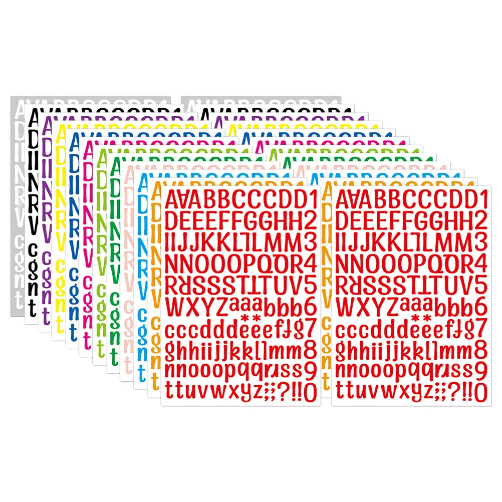 

24pcs Alphabet Stickers Letters Numbers Diy Scrapbook Self-Adhesive Labels For Craft Journal Cup Cabinet Window Glass Metal